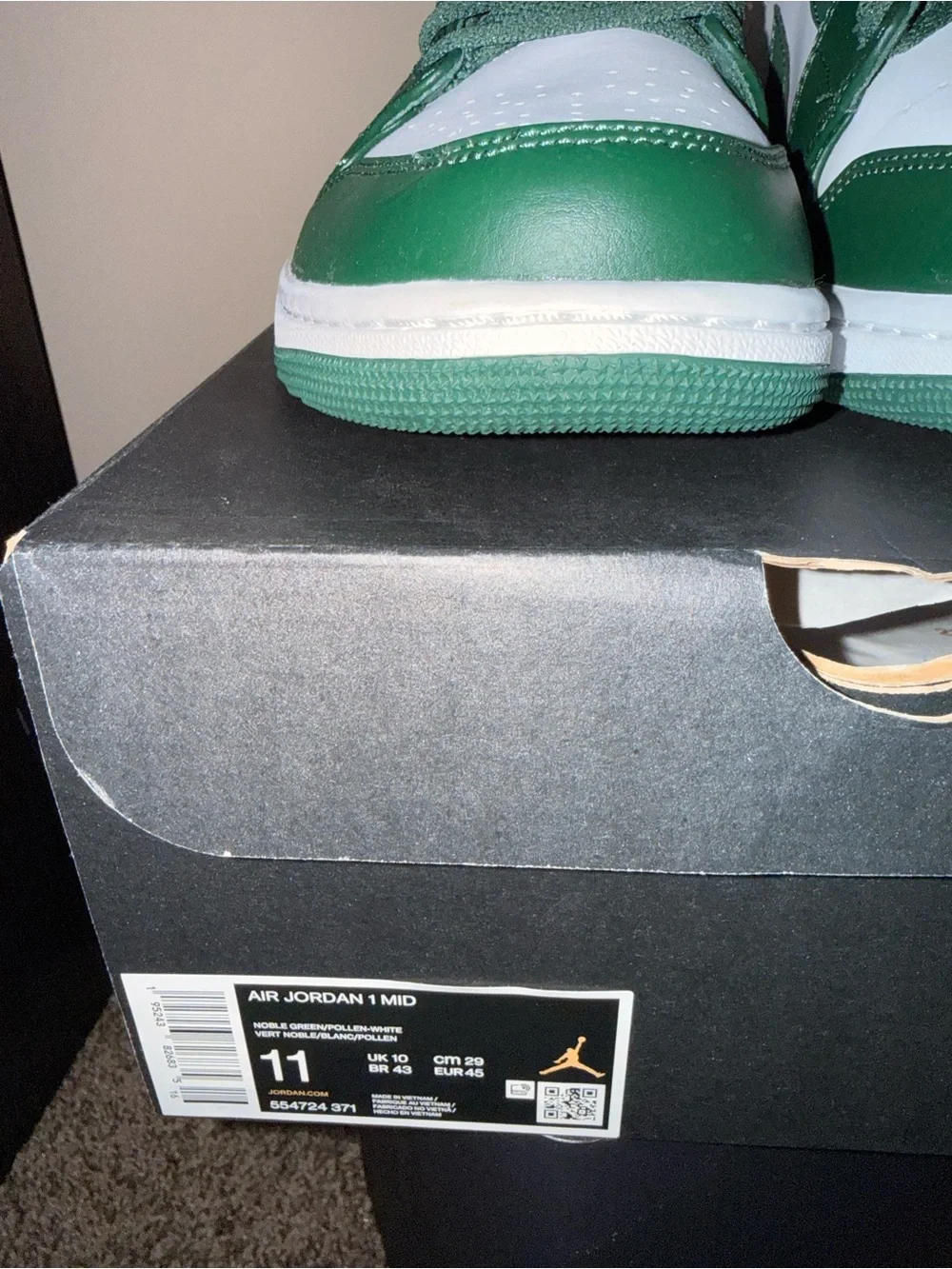 Jordan Mid-Top Sneakers in Green, White & Yellow - Picture 5 of 5
